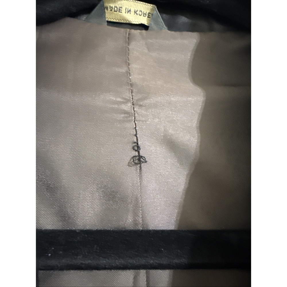Vtg Mens Leather Coat Banana Republic Black L  Jacket Blazer Rockabilly Y2K Soft - Picture 8 of 16